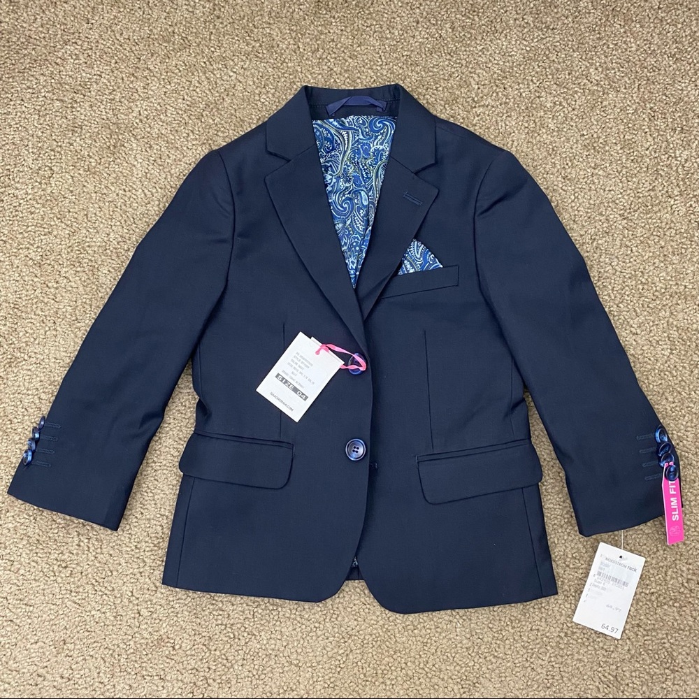 Isaac Mizrahi Suit Blazer Jacket Navy 4 Slim Fit